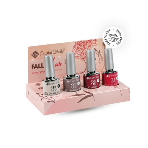 Crystal Nails - FALL IN LOVE - 3 STEP CRYSTALAC KÉSZLET (4X4ML) 