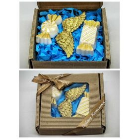   Szappan - Arany angyalszárny - arany szaloncukrok - szappan szett - natúr barna dobozban - 1.