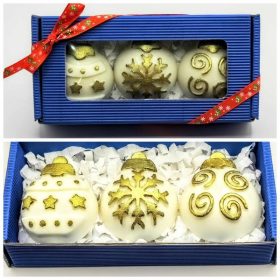   Szappan - Fehér-arany - karácsonyi gömb - szappan szett - kék dobozban - 3.