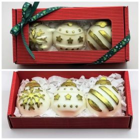   Szappan - Fehér-arany - karácsonyi gömb - szappan szett - piros dobozban - 5.