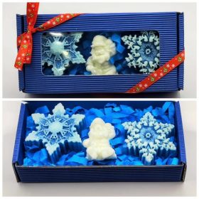   Szappan - Kék hópihék - mikulással - szappan szett - kék dobozban - 7.