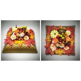   Szappanvirág csokor - Asztaldísz - őzikével - arany műanyag tálban