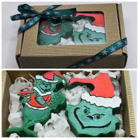   Szappan - Grincs fej + álló Grincs - szappan szett - natúr barna dobozban - 1.