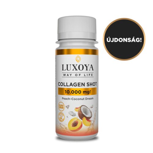 Luxoya - COLLAGEN SHOT 10.000 mg FOLYÉKONY KOLLAGÉN - Őszibarack-kókusz ízű - 60 ml