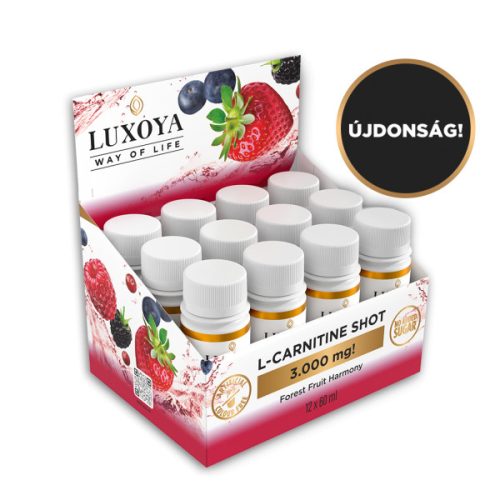 Luxoya - L-CARNITINE SHOT 3.000 mg - FOLYÉKONY L-KARNITIN - Erdei gyümölcs ízű - 12x60 ml