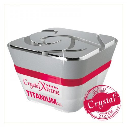 Crystal Nails - Titanium zselé - átlátszó közepesen sűrű építő zselé - 5ml