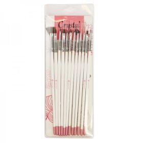   Crystal Nails - CRYSTAL NAILS BIG BRUSH SET - 12 DARABOS NAIL ART ECSET KÉSZLET