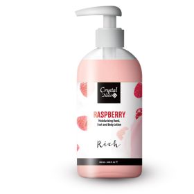   Crystal Nails - MOISTURISING HAND, FOOT AND BODY LOTION - RASPBERRY LOTION - RICH  - 250ML 