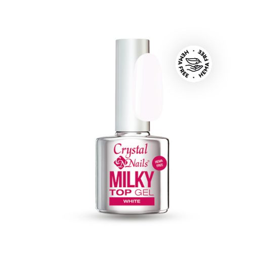 Crystal Nails - HEMA FREE - MILKY TOP GEL - WHITE - 4ML - THF