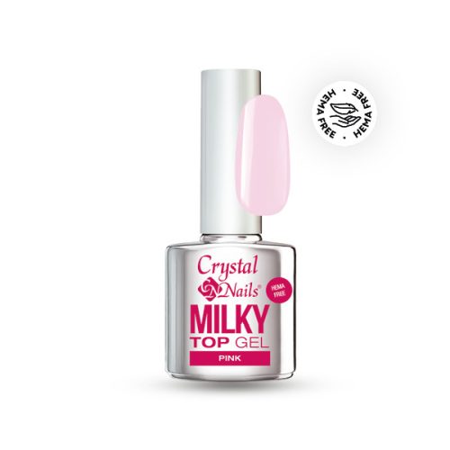 Crystal Nails - HEMA FREE MILKY TOP GEL - PINK - 8ML - THF