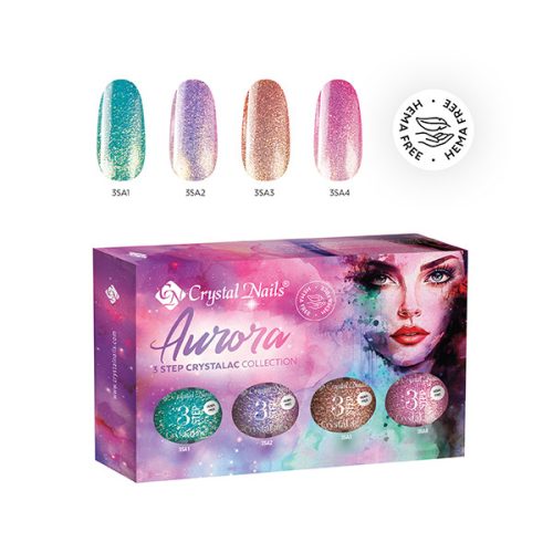 Crystal Nails - AURORA 3 STEP CRYSTALAC KÉSZLET (4X4ML)