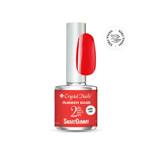 Crystal Nails - 2S - SMARTGUMMY RUBBER BASE GEL - NR3 - PASSION RED - 8ML - THF