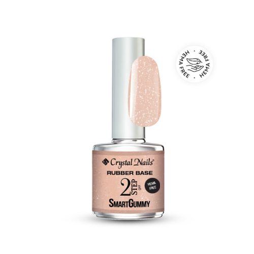 Crystal Nails - 2S - SMARTGUMMY RUBBER BASE GEL - NR8 - SHIMMER PEACH - 8ML - THF
