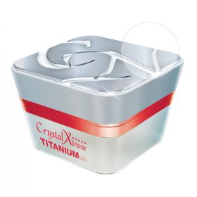   Crystal Nails -Titanium zselé - átlátszó közepesen sűrű építő zselé - 50ml