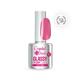 Crystal Nails - GLASSY TOP GEL - HOT PINK - 4ML Crystal Nails - GLASSY TOP GEL - HOT PINK - 4ML