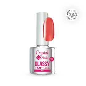 Crystal Nails - GLASSY TOP GEL - RED - 4ML Crystal Nails - GLASSY TOP GEL - RED - 4ML