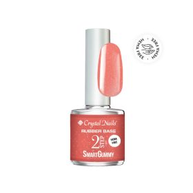   Crystal Nails - 2S - SMARTGUMMY HEMA FREE RUBBER BASE GEL - NR62 - SHIMMER CORAL - 8ML 