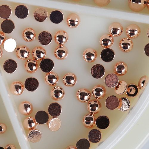 Crystal Nails -  METÁL KÖRÖMGYÖNGY UTÁNTÖLTŐ - FÉLGYÖNGY - ROSEGOLD 3MM