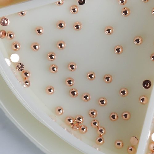 Crystal Nails -  METÁL KÖRÖMGYÖNGY UTÁNTÖLTŐ - FÉLGYÖNGY - ROSEGOLD 1,5MM