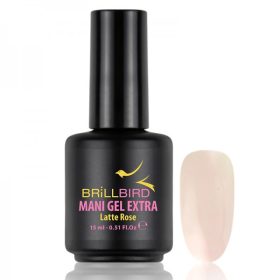   Brillbird - MANI GEL EXTRA - HEMA Free - SAJÁT KÖRÖM ERŐSÍTŐ GÉL LAKK ALAP - LATTE ROSE - 15 ML 
