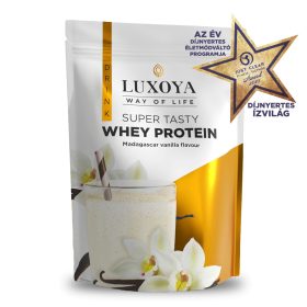   Luxoya - Fehérje por - Whey Protein - Tejsavó koncentrátum italpor - Madagaszkári vanília ízű - DOY - zacskós kiszerelés - 450g