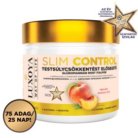 Luxoya - Slim Control - Testsúlycsökkentést elősegítő glükomannán rost italpor – Barack Nektár ízű - 300g   Luxoya - Slim Control - Testsúlycsökkentést elősegítő glükomannán rost italpor – Barack Nektár ízű - 300g