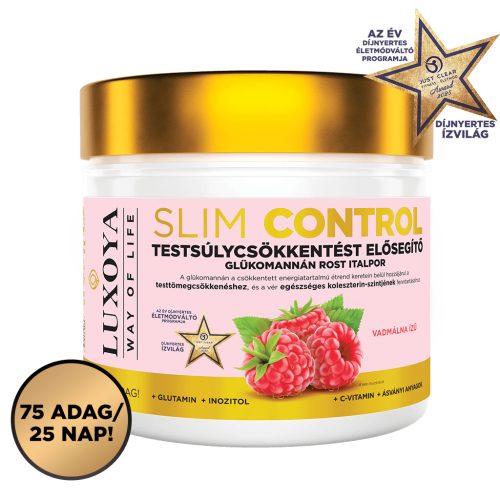 Luxoya - Slim Control - Testsúlycsökkentést elősegítő glükomannán rost italpor – Vadmálna ízű - 300g