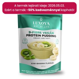   Luxoya - Vegán fehérjét tartalmazó rostpuding - 9 féle rosttal - Kiwi-Banán ízű - DOY - 450g 