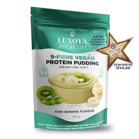   Luxoya - Vegán fehérjét tartalmazó rostpuding - 9 féle rosttal - Kiwi-Banán ízű - DOY - 450g 