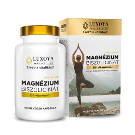   Luxoya - FULLY REACTED - MAGNÉZIUM BISZGLICINÁT - Magnéziumot, B6-vitamint, fekete bors kivonatot tartalmazó étrend-kiegészítő készítmény - 60db