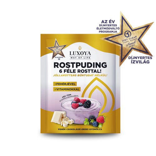 Luxoya - Rostpuding 6 féle rosttal - Fehér csokoládé - Erdei gyümölcs - 25g