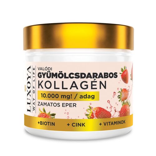 Luxoya - Valódi Gyümölcsdarabos Collagen - Zamatos eper - 300g 
