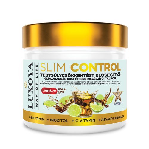 Luxoya - Slim Control - Testsúlycsökkentést elősegítő glükomannán rost italpor – Cola-Lime ízű - 300g