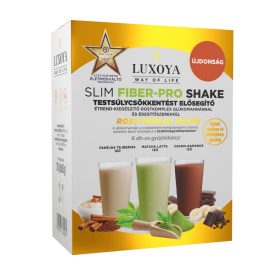   Luxoya - Slim Fiber-Pro Shake mix - Testsúlycsökkentést elősegítő étrend-kiegészítő rostkomplex glükomannánnal és édesítőszerekkel - 3x2x35g 
