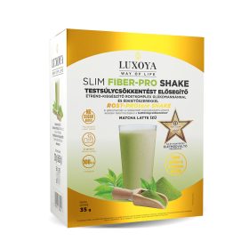   Luxoya - Slim Fiber-Pro Shake -Testsúlycsökkentést elősegítő étrend-kiegészítő rostkomplex glükomannánnal és édesítőszerekkel - Matcha Latte -- 6x35g