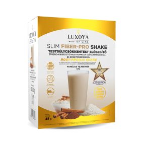   Luxoya - Slim Fiber-Pro Shake -Testsúlycsökkentést elősegítő étrend-kiegészítő rostkomplex glükomannánnal és édesítőszerekkel - Fahéjas tejberizs -- 6x35g