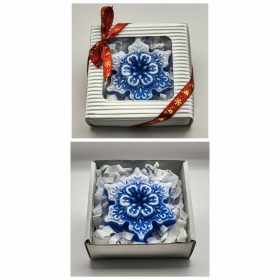 Szappan - Kék-fehér hópehely szappan - fehér dobozban